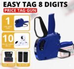 Easy Tag Blue 5500EOS Pricing Gun with 5,000 White Label Stickers and 3 Ink Rollers
