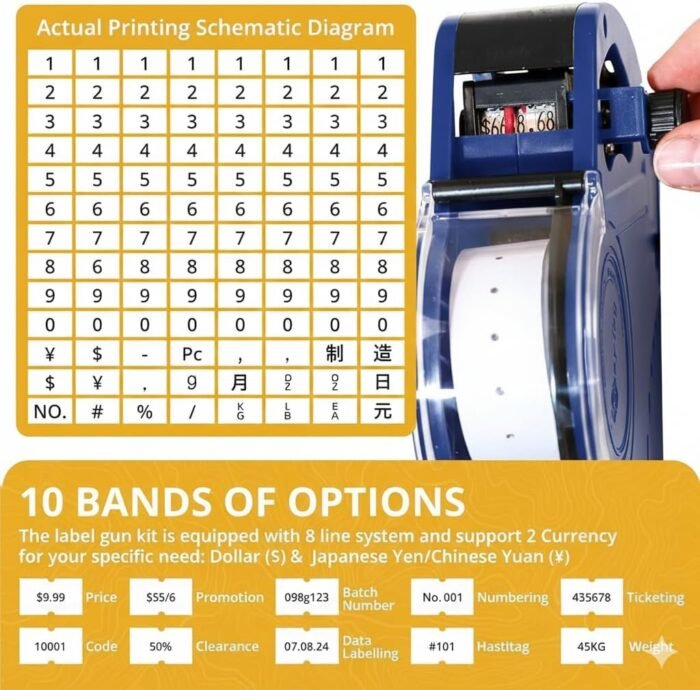 Easy Tag Blue Price Gun Complete Kit with Labels, Ink Rollers and Scraper