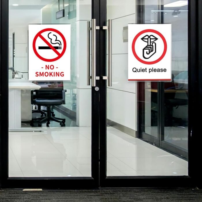 Easy Tag Acrylic Sign Holder 8.5 x 11 Wall Mount, Clear Sign Holders with Adhesive Strips, Wall Document Holder Plastic, Perfect Business & Store Sign Holders, No Drilling - Image 7