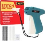 Easy Tag Stitching Gun for Clothes - Quick Sewing Gun for Clothing, Quilting & Hemming with Included Needle, 2,000 Black & White Fasteners, Stitchy, Fine Stitch for Fabric