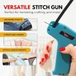Easy Tag Stitching Gun for Clothes - Quick Sewing Gun for Clothing, Quilting & Hemming with Included Needle, 2,000 Black & White Fasteners, Stitchy, Fine Stitch for Fabric - Image 4