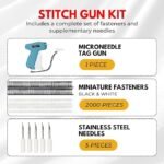 Easy Tag Stitching Gun for Clothes - Quick Sewing Gun for Clothing, Quilting & Hemming with Included Needle, 2,000 Black & White Fasteners, Stitchy, Fine Stitch for Fabric - Image 5