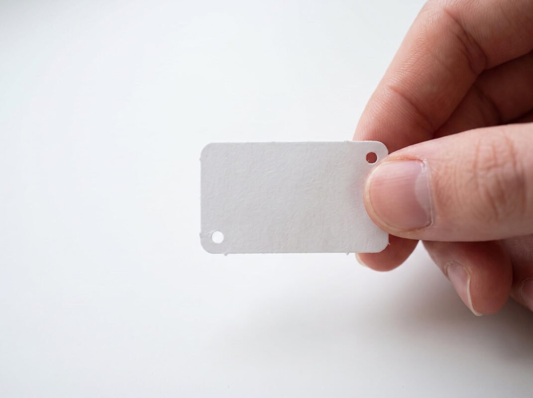 Measuring a 21mm by 12mm price gun label for an MX 5500 gun