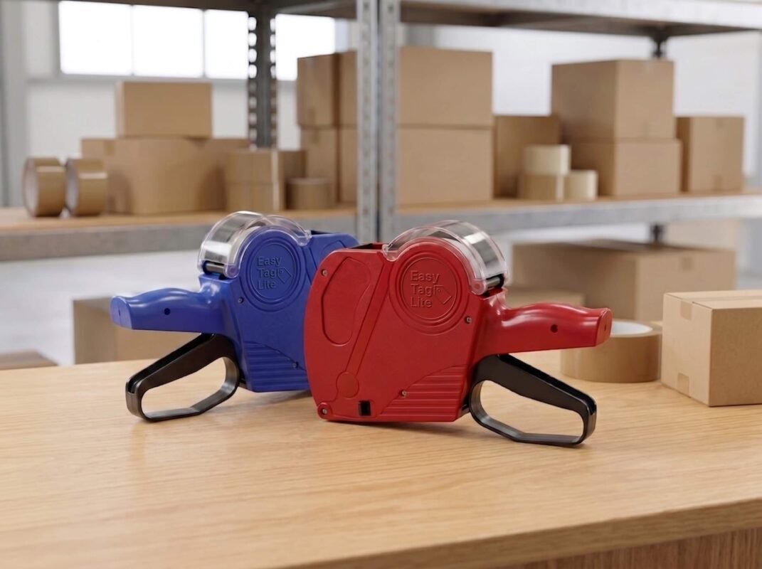 Trade counter at a packaging supplier stocking labelling equipment