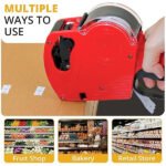Easy Tag Price Gun, 8 Digits 5500EOS Pricing Gun with 5,000 White Label Stickers, 3 Ink Rollers, 1 Scraper, Price Guns for Retail, Yard Sale (Red) - Image 5