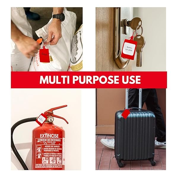 Easy Tag 100 PCS Plastic Tags for Labelling, Waterproof Tags for Outdoor Tagging, Zip Tie, Shipping, Storage Labels, Clothing, Moving Box for Organizing, Quality Writable Hang (Red) - Image 7