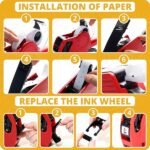 Easy Tag Price Gun, 8 Digits 5500EOS Pricing Gun with 5,000 White Label Stickers, 3 Ink Rollers, 1 Scraper, Price Guns for Retail, Yard Sale (Red) - Image 4