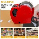 Easy Tag Price Gun, 8 Digits 5500EOS Pricing Gun with 5,000 White Label Stickers, 3 Ink Rollers, 1 Scraper, Price Guns for Retail, Yard Sale (Red) - Image 5